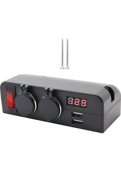 12V 24V Araç Şarj Cihazı Soket Paneli Çift USB Hızlı Şarj Otomotiv Rv Kamyonu (Yurt Dışından)