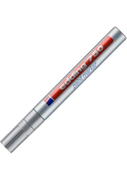 Edding 750 Markör Dekor Boya Kalemi 2-4 mm Gümüş Yuvarlak Uçlu (10 Lu Paket)
