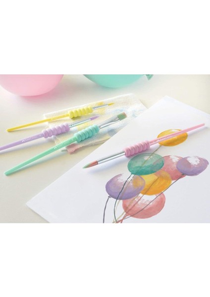 Faber Castell Fırça Seti Soft Touch 4'lü Pastel Renkler