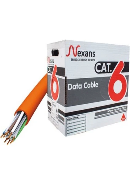 Cat 6  Network Data Internet ve Veri Iletim Kablosu 305 M ( Turuncu)