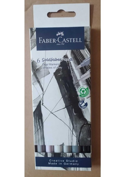 Faber Castell Gold Aqua Dual Markers Pack 6 S. Of Grey