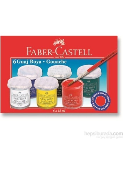 EKS Ticaret Faber Castell Guaj Boya 6 Renk 6X15 Ml.