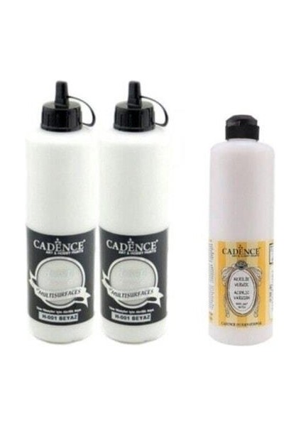 Boya Cadence 1 Litre Beyaz Boya 500ML Yarımat Vernik Set