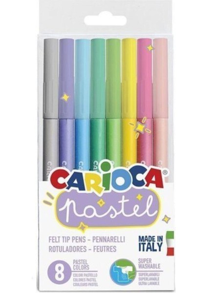 Pastel Süper Yıkanabilir Keçeli Kalemi 8li