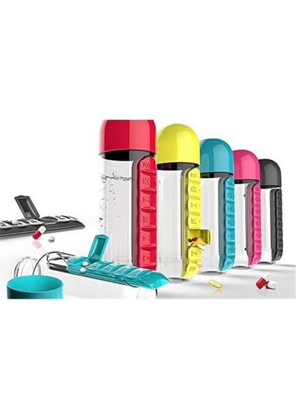 600 ml Dahili 7 Günlük Ilaç Organizer Su Şişesi fırsatları