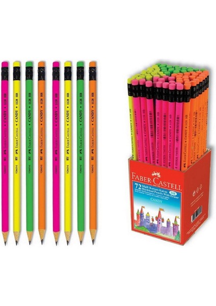 Faber Castell Faber Candy Silgili Yuvarlak Kurşun Kalem 12 Li Paket (5244112800)