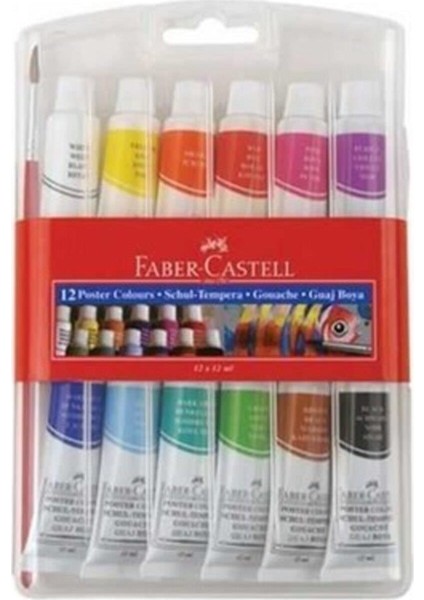 EKS Ticaret Faber Castell Faber-Castell Tüp Guaj Boya 12 Renk