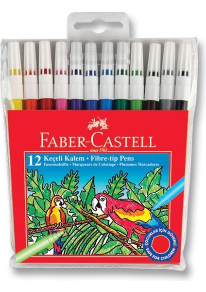 Faber Castell Faber-Castell Keçeli Kalem 12 Renk