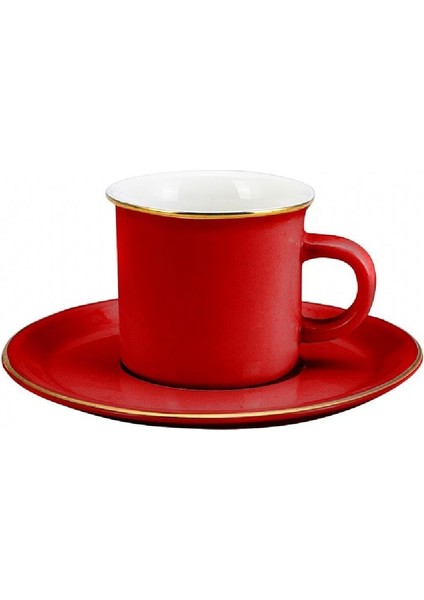 Kısmet Kırmızı 6 Kişilik Kahve Fincan Takımı 90 Ml fırsatları