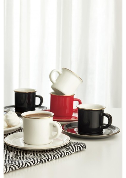 Kısmet Kırmızı 6 Kişilik Kahve Fincan Takımı 90 Ml indirimleri