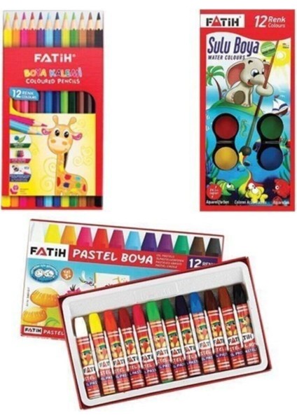 12'li Kuru Boya - 12'li Sulu Boya - 12'li Pastel Boya 36 Parça fiyatları