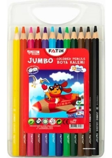 Jumbo Kuru Boya 12 Li Plastik Kutulu