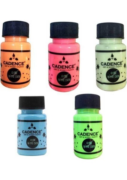 Karanlıkta Parlayan Boya Glow In The Dark 5li set