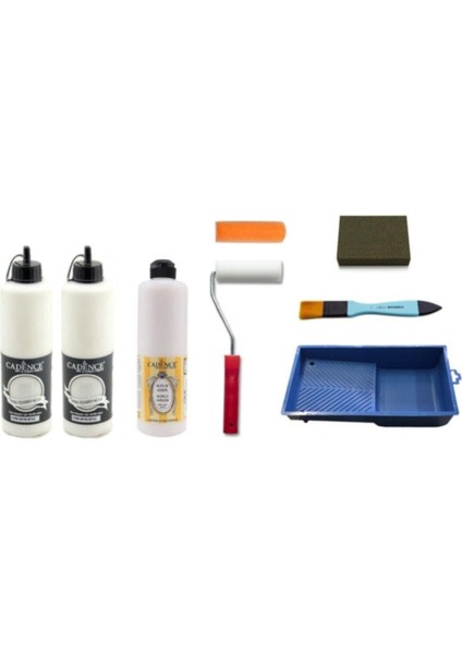 Boya Cadence 1 Litre Antik Beyaz Boya 500ML Yarımat Vernik Set