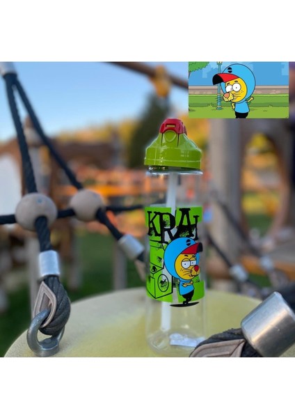 Gıpta Kral Şakir Hayranları Desenli-Pipetli Tritan Matara 630 cc Yeşil fiyatları