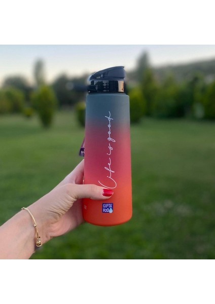 Gıpta Life Is Good Tritan Matara 730 ML-630 cc Siyah-Turuncu