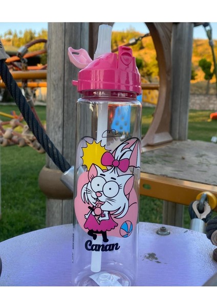 Gıpta Kral Şakir Hayranları Desenli-Pipetli Tritan Matara 630 cc Pembe fiyatları