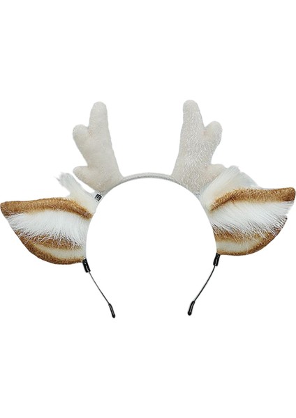 Peluş ve Kuyruk Seti Cadılar Bayramı Süslü Elbise Cosplay Kostüm Beyaz (Yurt Dışından)