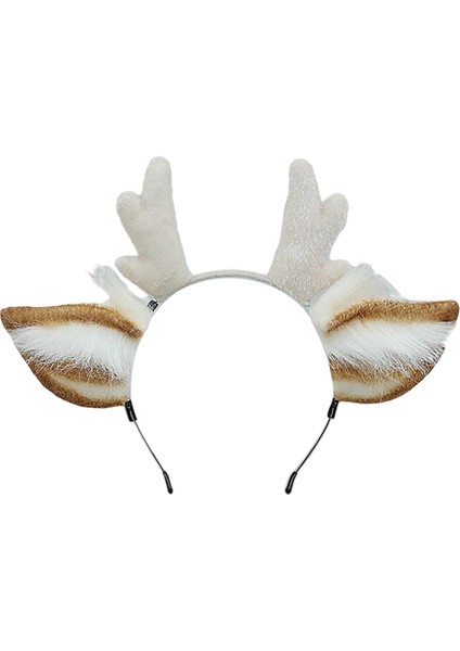 Peluş ve Kuyruk Seti Cadılar Bayramı Süslü Elbise Cosplay Kostüm Beyaz (Yurt Dışından)