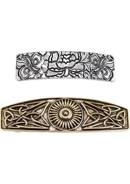 2 Paket Klasik Fransız Barrette Metal Büyük Saç Klipsi Toka Başlık (Yurt Dışından)