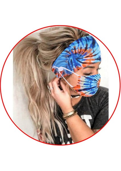 3x Moda Kadın Kafa Bandı Düğmeli Yüz Ağız Seti, Geniş Saç Bandı (Yurt Dışından) fırsatları