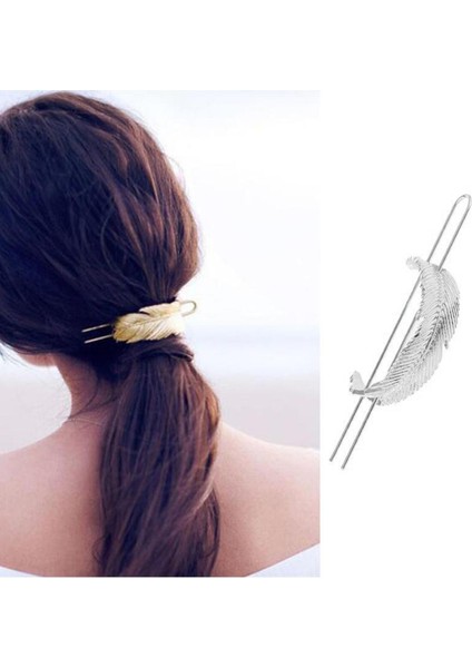 Kadın Tüyü Yuvarlak Üst Saç Çubuk Tutucu Saç Klipli Pimler Saç Aksesuarları Gümüş (Yurt Dışından) modelleri