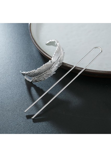 Kadın Tüyü Yuvarlak Üst Saç Çubuk Tutucu Saç Klipli Pimler Saç Aksesuarları Gümüş (Yurt Dışından) fırsatları