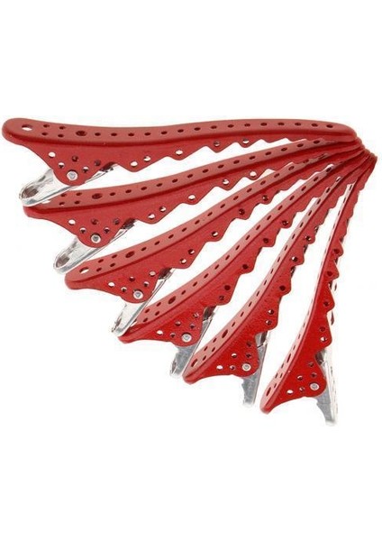 2x 6 Adet Kuaför Salon Bölüm Kelepçesi Kelepçe Kipleri Kırmızı Kavrama (Yurt Dışından)