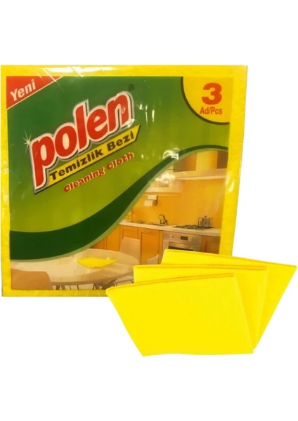 Polen 3'lü  Sarı Temizlik Bezi 35 x 35 Cm. x 20 Paket