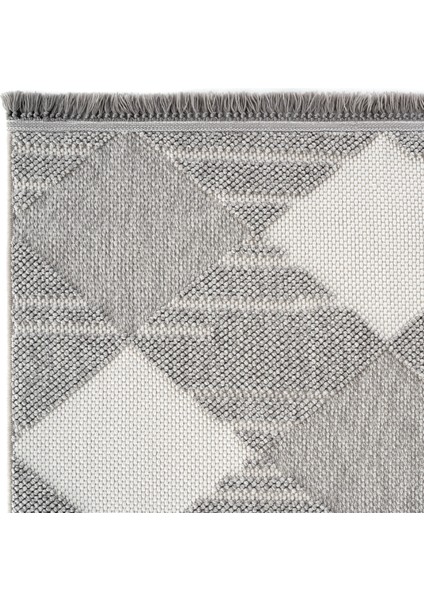 Vera 1458 Gri Yumuşak Dokulu Halı Kilim Salon Mutfak Koridor Kesme Yolluk Dokuma Makine Halısı