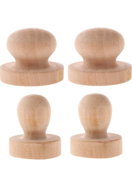 Ahşap Yuvarlak Mühür 50 mm Çap Tutamaçlı Blok Ağaç