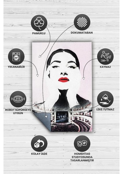 Callas Siyah Beyaz Halı Müzik Sever Halısı Art Müzik Modern Halı Müzisyene Hediyelik Halı fırsatları
