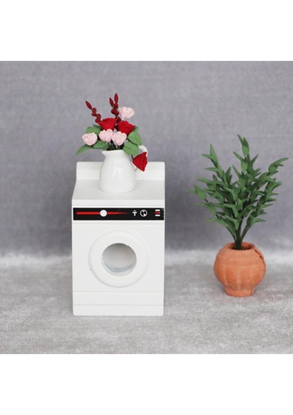 12. Bebek Ev Ahşap Çamaşır Makinesi Yıkayıcı Mobilya Seti Dekorasyon Oyuncakları (Yurt Dışından)