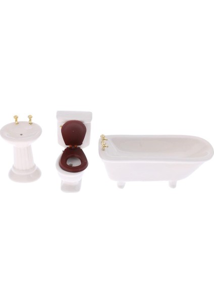 3pcs 1:12 Banyo Set Bebekler Ev Minyatür Mobilya Dekoru (Yurt Dışından)