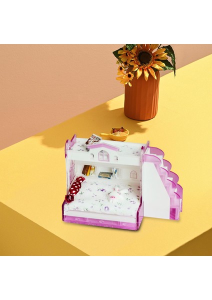 1/12 Dollhouse Minyatürler Çift Ranza Mobilya Dekoratif Aksesuar (Yurt Dışından) modelleri