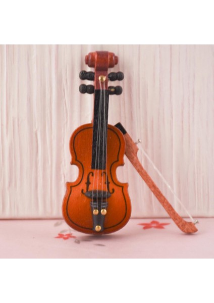 1pc 1:12 Ahşap Keman Mini Müzik Enstrümanı Dollhouse Minyatürleri Yay (Yurt Dışından) fırsatları