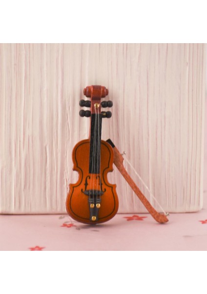 1pc 1:12 Ahşap Keman Mini Müzik Enstrümanı Dollhouse Minyatürleri Yay (Yurt Dışından) indirimleri