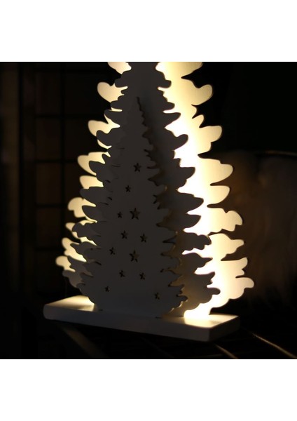 LED Işıklı Üçlü Çam Yılbaşı Dekoru