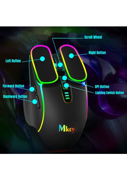 Gaming Oyuncu Mouse Makro Tuşlu Rgb Ledli Ayarlanabilir Dpı