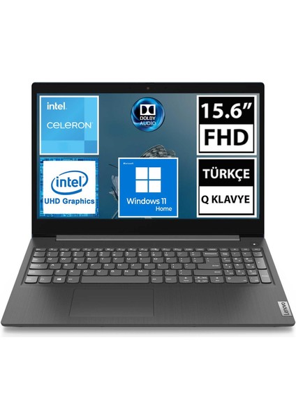 Ideapad 3 81WQ00PRTX04 N4020 4gb 512SSD 15.6" Fullhd W11H Taşınabilir Bilgisayar