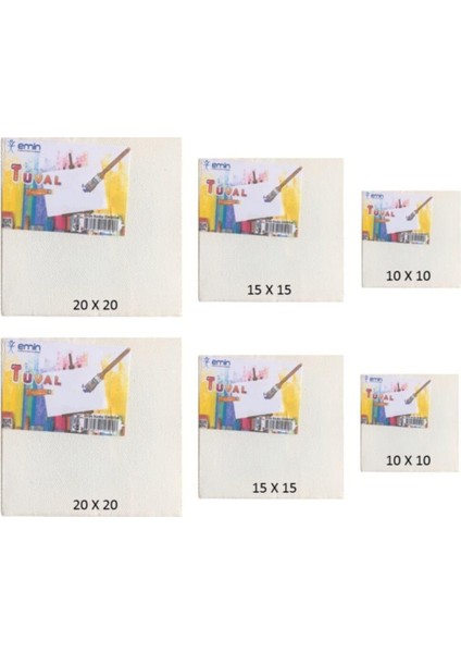 Hiç Dükkan Kare Tuval Seti 10X10 Tuval + 15X15 Tuval + 20X20 Tuval -6 Adet
