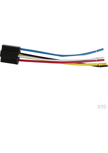 10X Araba 12V 12 Dc 40A Rölesi Kablo Demeti Soketi 5pin 5 Tel (Yurt Dışından)