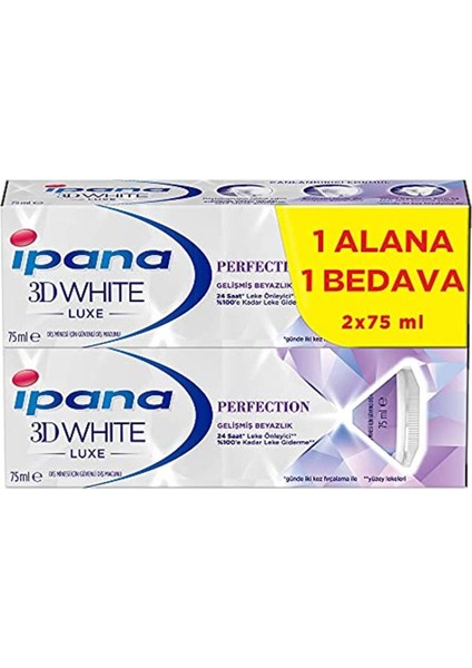 3 Boyutlu Beyazlık Luxe Diş Macunu Perfection 75 ml (1 Alana 1 Bedava Paketi)