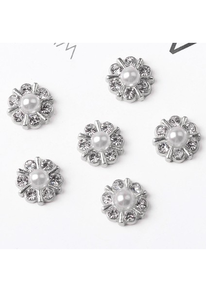 10PCS Küçük Rhinestone Metal Alaşım Düz Boğukları Yuvarlak 12MM (Yurt Dışından) modelleri