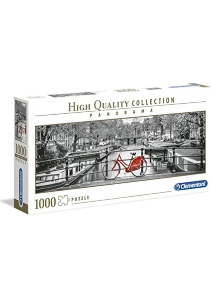 39440 Collection Panorama Puzzle, Yetişkinler ve Çocuklar Için Amsterdam Bicycle 1000 Pa