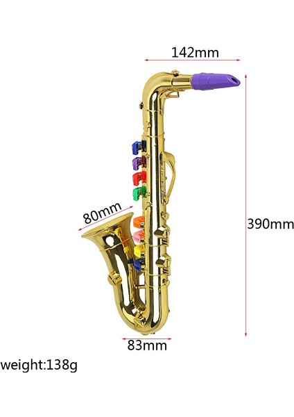 Saksafon 8 Renkli Notlar Çocuklar Çocuklar Okul Öncesi Gelişim Oyuncakları Altın (Yurt Dışından)