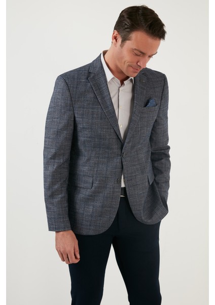 Regular Fit 6 Drop Tek Yırtmaçlı Blazer Ceket Erkek Ceket 216TAZİRO