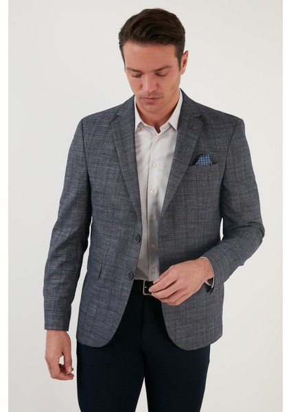 Regular Fit 6 Drop Tek Yırtmaçlı Blazer Ceket Erkek Ceket 216TAZİRO