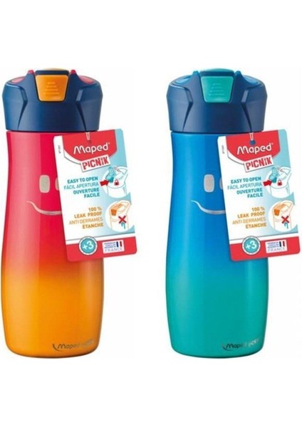 Maped Matara Picnik 580 ml Çelik Gülen Yüz 2 Li Set Mavi-Pembe