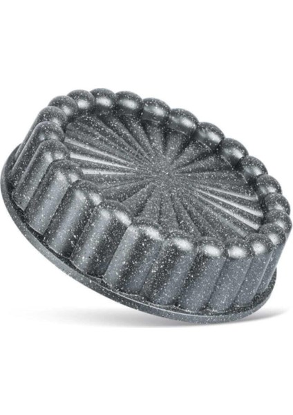 Granit Döküm Tart Kalıbı Gri 26CM Dilimli Tart Turta Kalıbı